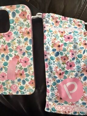 Loopy Case - 16 Pro Max - Pastel Floral Phone Case with Pink Grip